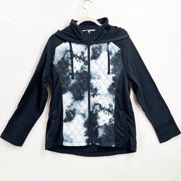 Outdoor Collection Quilted Jacket Black tie dye Size Large NEW - Picture 1 of 9